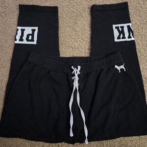 PINK Victoria's Secret Lace Up Rolled Cuff Sweatpants Joggers